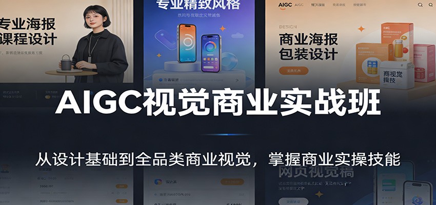 AIGC视觉商业实战班：从设计基础到全品类商业视觉，掌握商业实操技能网络赚钱,项目资源网,副业资源网,兼职项目,网赚课程-副业赚钱-互联网创业-独家轻创IP大圣网创