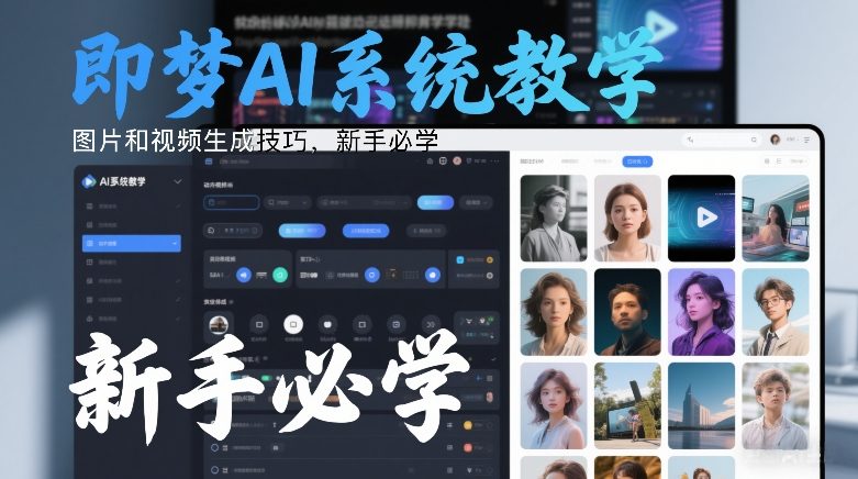 即梦AI系统教学，图片和视频生成技巧，新手必学网络赚钱,项目资源网,副业资源网,兼职项目,网赚课程-副业赚钱-互联网创业-独家轻创IP大圣网创