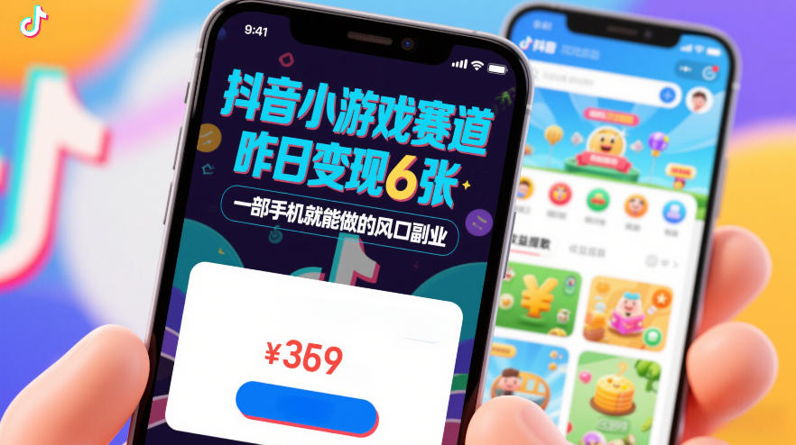 抖音小游戏赛道，昨日变现600+，零基础一部手机就能做的风口副业【揭秘】网络赚钱,项目资源网,副业资源网,兼职项目,网赚课程-副业赚钱-互联网创业-独家轻创IP大圣网创