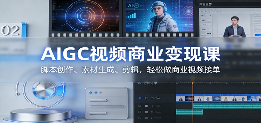 AIGC视频商业变现课：脚本创作、素材生成、剪辑，轻松做商业视频接单网络赚钱,项目资源网,副业资源网,兼职项目,网赚课程-副业赚钱-互联网创业-独家轻创IP大圣网创