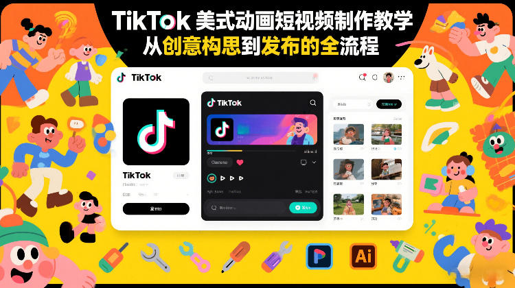 TikTok美式动画短视频制作教学，从创意构思到发布的全流程网络赚钱,项目资源网,副业资源网,兼职项目,网赚课程-副业赚钱-互联网创业-独家轻创IP大圣网创