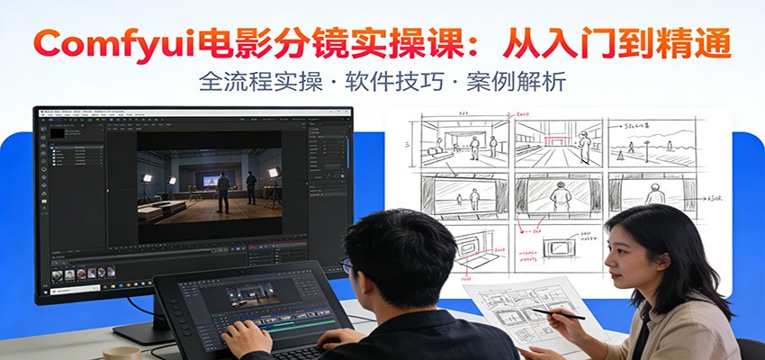 ComfyUI电影分镜实操课：分镜一致性，全流程AI视频制作，零基础也能做专业分镜网络赚钱,项目资源网,副业资源网,兼职项目,网赚课程-副业赚钱-互联网创业-独家轻创IP大圣网创
