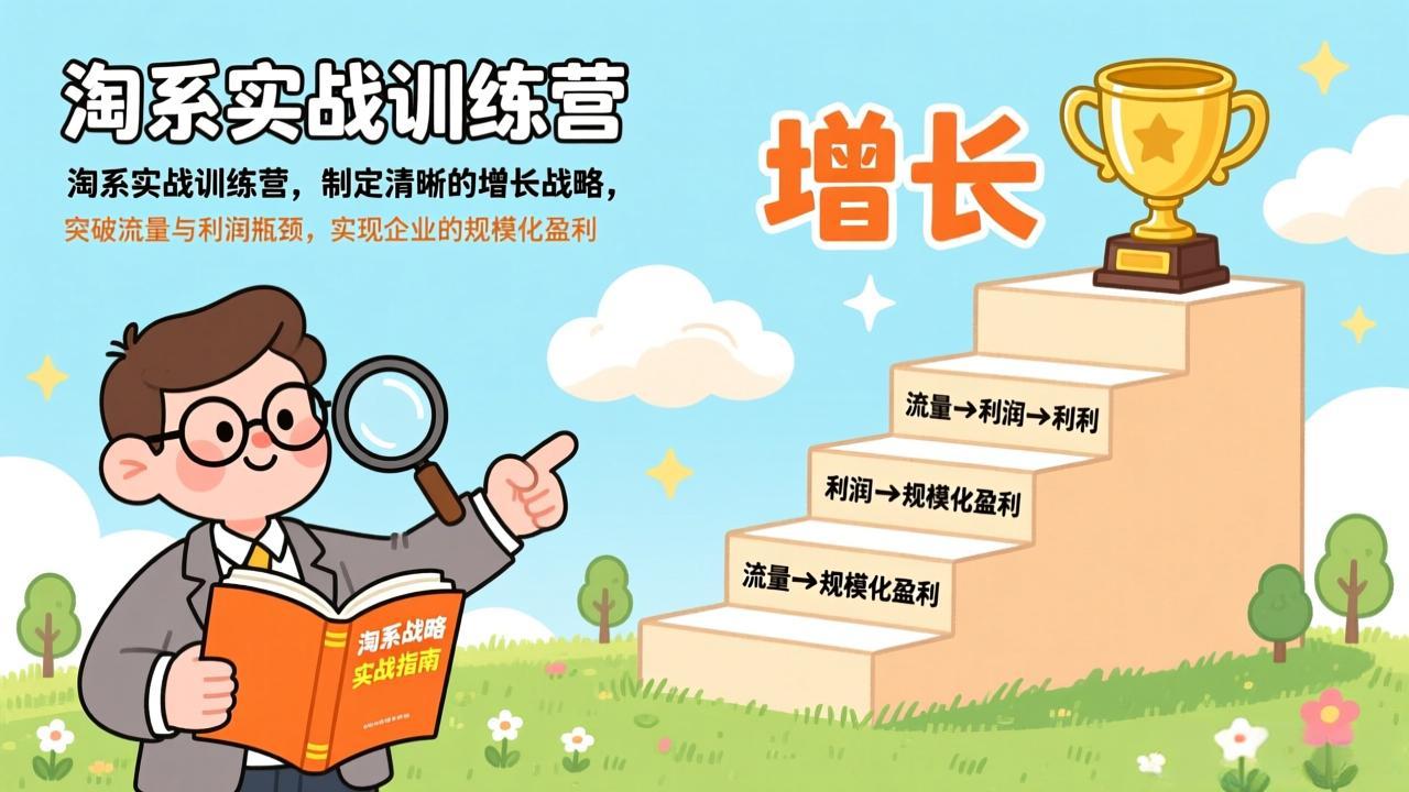 淘系实战训练营，制定清晰的增长战略，突破流量与利润瓶颈，实现企业的规模化盈利网络赚钱,项目资源网,副业资源网,兼职项目,网赚课程-副业赚钱-互联网创业-独家轻创IP大圣网创