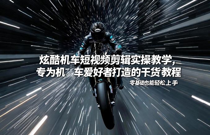 炫酷机车短视频剪辑实操教学，专为机车爱好者打造的干货教程，零基础也能轻松上手网络赚钱,项目资源网,副业资源网,兼职项目,网赚课程-副业赚钱-互联网创业-独家轻创IP大圣网创