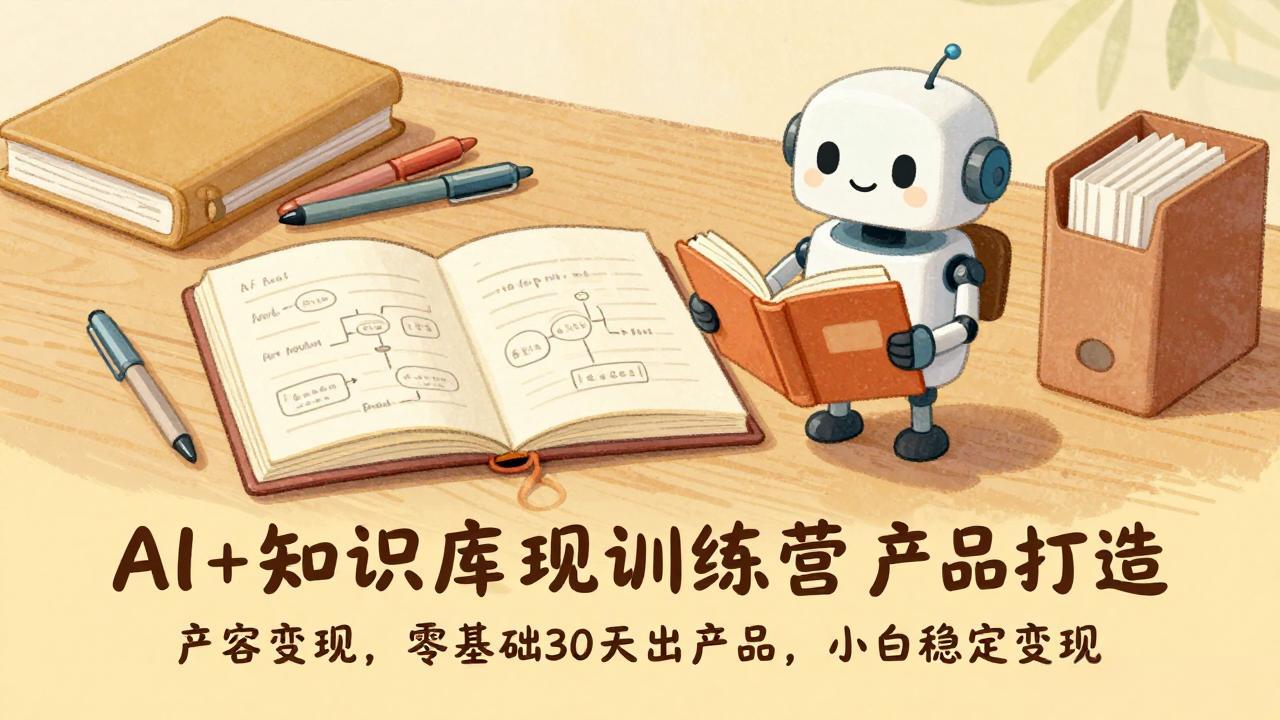AI+知识库变现训练营，产品打造、内容创作、全平台变现，零基础30天出产品，小白稳定变现网络赚钱,项目资源网,副业资源网,兼职项目,网赚课程-副业赚钱-互联网创业-独家轻创IP大圣网创