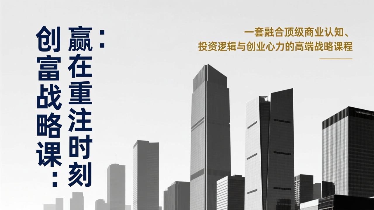 《创富战略课：赢在重注时刻》一套融合顶级商业认知、投资逻辑与创业心力的高端战略课程网络赚钱,项目资源网,副业资源网,兼职项目,网赚课程-副业赚钱-互联网创业-独家轻创IP大圣网创