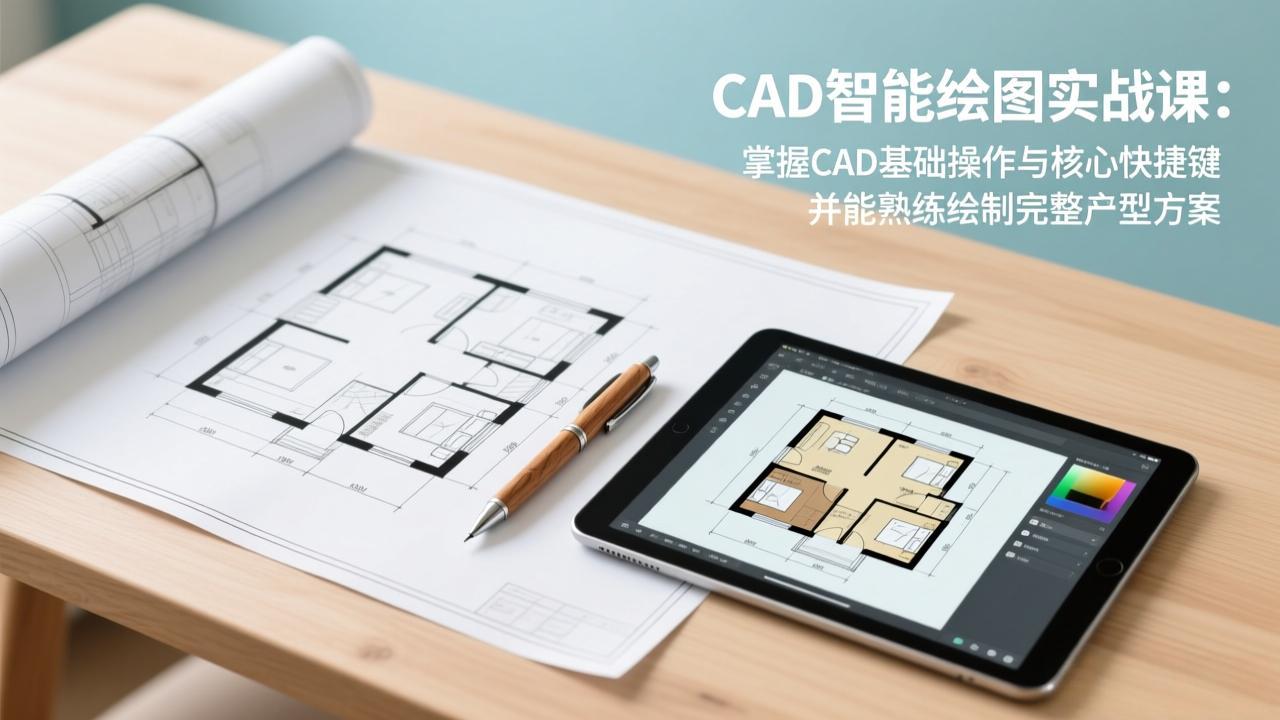 CAD智能绘图实战课：掌握CAD基础操作与核心快捷键，并能熟练绘制完整户型方案网络赚钱,项目资源网,副业资源网,兼职项目,网赚课程-副业赚钱-互联网创业-独家轻创IP大圣网创
