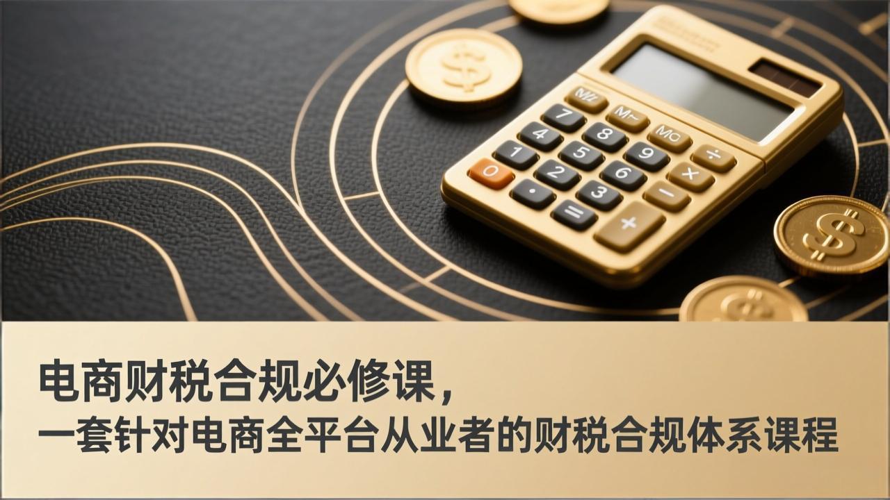 电商财税合规必修课，是一套针对电商全平台从业者的财税合规体系课程网络赚钱,项目资源网,副业资源网,兼职项目,网赚课程-副业赚钱-互联网创业-独家轻创IP大圣网创