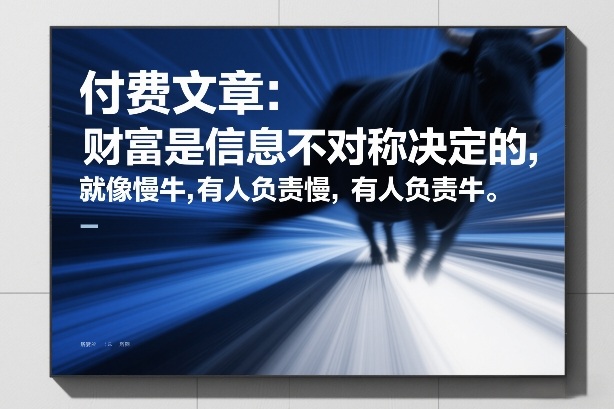 付费文章：财富是信息不对称决定的，就像慢牛，有人负责慢，有人负责牛网络赚钱,项目资源网,副业资源网,兼职项目,网赚课程-副业赚钱-互联网创业-独家轻创IP大圣网创