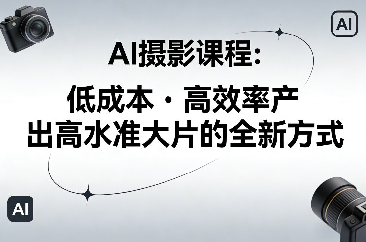 AI摄影课程，低成本高效率产出高水准大片的全新方式网络赚钱,项目资源网,副业资源网,兼职项目,网赚课程-副业赚钱-互联网创业-独家轻创IP大圣网创