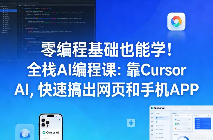 零编程基础也能学！全栈AI编程课：靠Cursor AI，快速搞出网页和手机APP网络赚钱,项目资源网,副业资源网,兼职项目,网赚课程-副业赚钱-互联网创业-独家轻创IP大圣网创