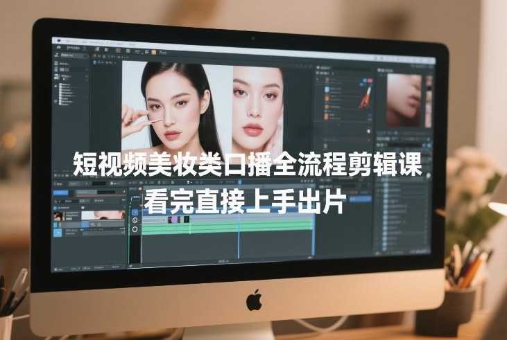 短视频美妆类口播全流程剪辑课，看完直接上手出片网络赚钱,项目资源网,副业资源网,兼职项目,网赚课程-副业赚钱-互联网创业-独家轻创IP大圣网创