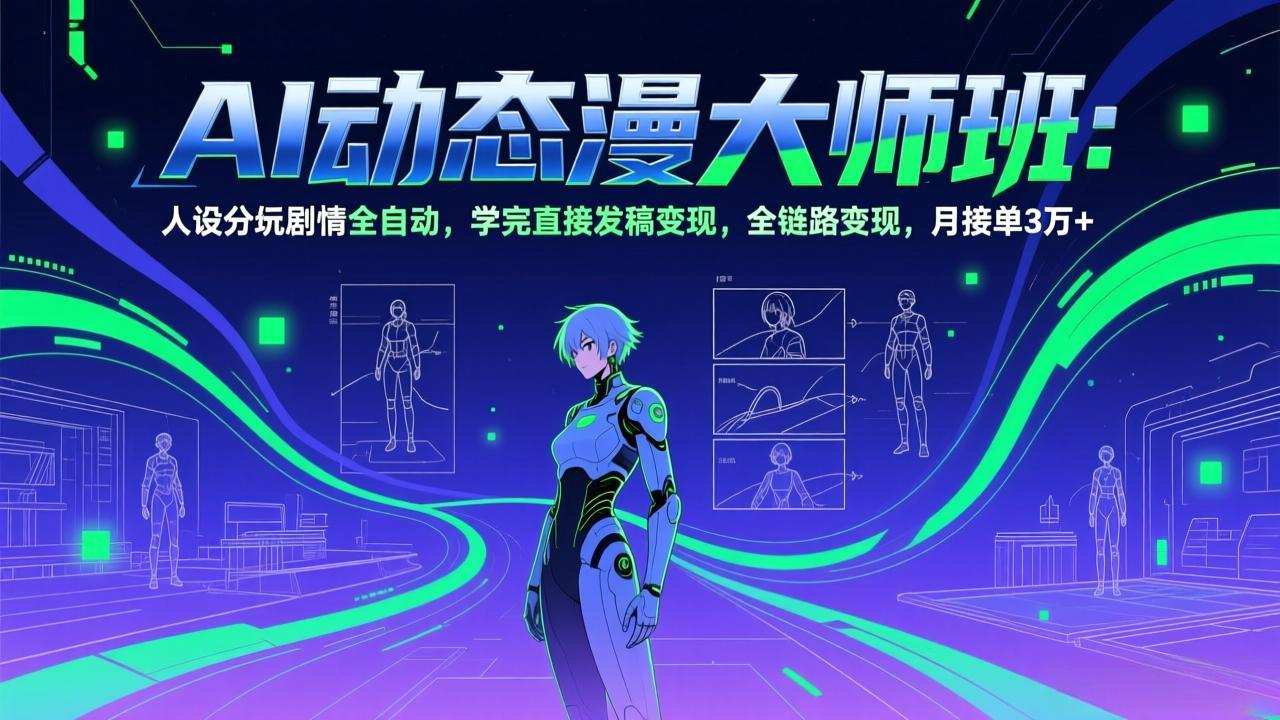 AI动态漫剧大师班:人设分镜剧情全自动,学完直接发稿变现,全链路变现,月接单3万+网络赚钱,项目资源网,副业资源网,兼职项目,网赚课程-副业赚钱-互联网创业-独家轻创IP大圣网创