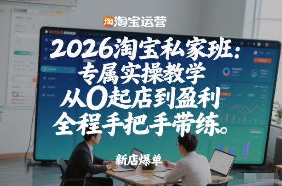 2026淘宝私家班：专属实操教学，从0起店到盈利，全程手把手带练(更新)网络赚钱,项目资源网,副业资源网,兼职项目,网赚课程-副业赚钱-互联网创业-独家轻创IP大圣网创