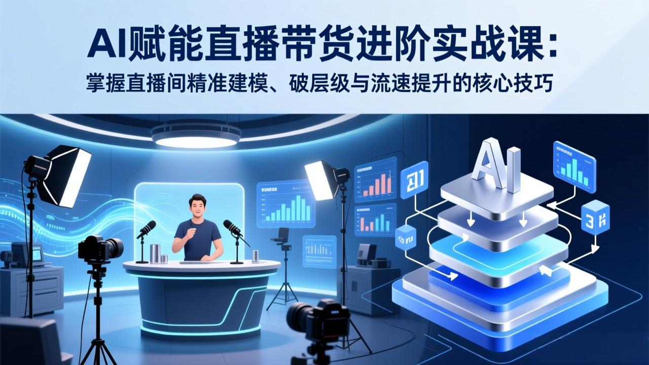 AI赋能直播带货进阶实战课：掌握直播间精准建模、破层级与流速提升的核心技巧网络赚钱,项目资源网,副业资源网,兼职项目,网赚课程-副业赚钱-互联网创业-独家轻创IP大圣网创