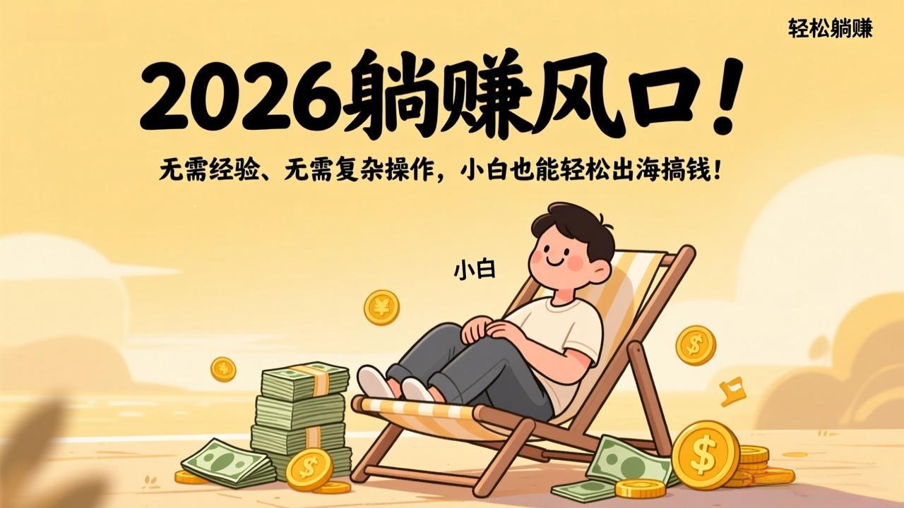 2026躺赚风口！无需经验、无需复杂操作，小白也能轻松出海搞钱！网络赚钱,项目资源网,副业资源网,兼职项目,网赚课程-副业赚钱-互联网创业-独家轻创IP大圣网创