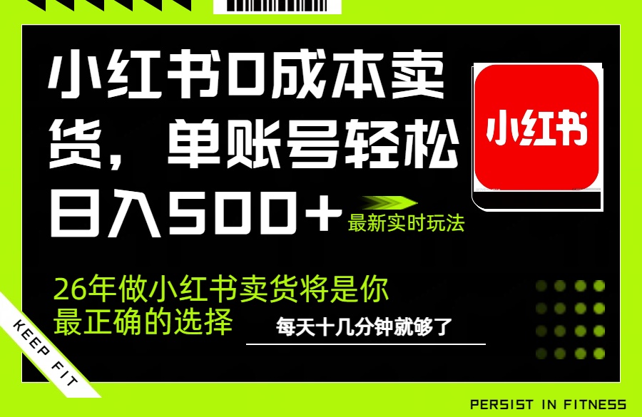 小红书0成本AI卖货,单账号轻松日入500+,完全托管AI,可矩阵放大网络赚钱,项目资源网,副业资源网,兼职项目,网赚课程-副业赚钱-互联网创业-独家轻创IP大圣网创