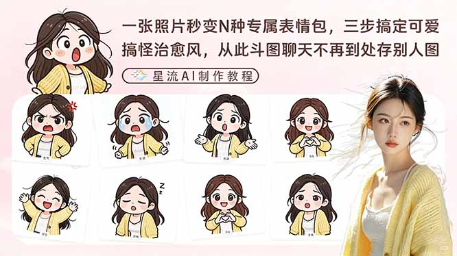 一张照片秒变N种专属表情包，三步搞定可爱搞怪治愈风，从此斗图聊天不再到处存别人图网络赚钱,项目资源网,副业资源网,兼职项目,网赚课程-副业赚钱-互联网创业-独家轻创IP大圣网创