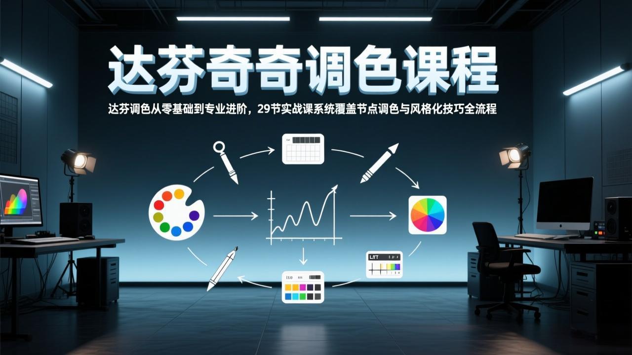 达芬奇调色从零基础到专业进阶,29节实战课系统覆盖节点调色与风格化技巧全流程网络赚钱,项目资源网,副业资源网,兼职项目,网赚课程-副业赚钱-互联网创业-独家轻创IP大圣网创