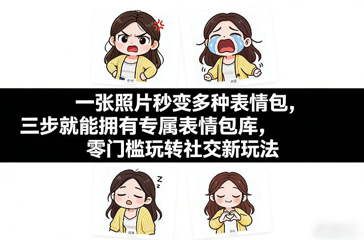 一张照片秒变多种表情包,三步就能拥有专属表情包库,零门槛玩转社交新玩法【文档】网络赚钱,项目资源网,副业资源网,兼职项目,网赚课程-副业赚钱-互联网创业-独家轻创IP大圣网创