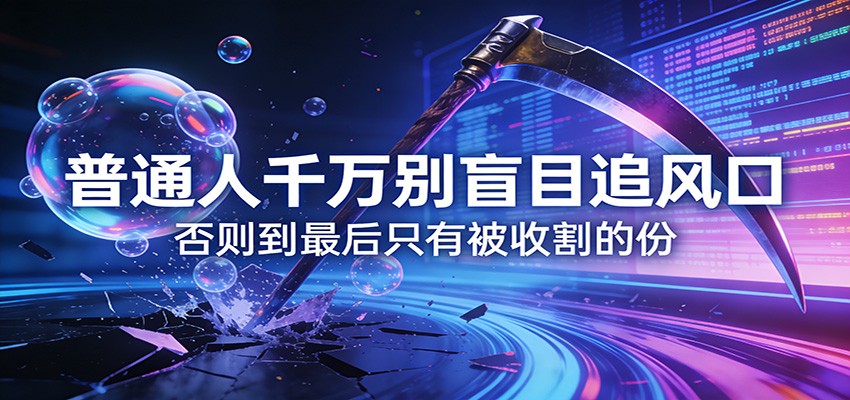 付费文章《通人千万别盲目追风口》否则到最后只有被收割的份网络赚钱,项目资源网,副业资源网,兼职项目,网赚课程-副业赚钱-互联网创业-独家轻创IP大圣网创