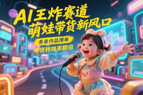 AI王炸赛道，萌娃带货新风口，条条作品爆单，带货转换率翻倍，核心逻辑拆解网络赚钱,项目资源网,副业资源网,兼职项目,网赚课程-副业赚钱-互联网创业-独家轻创IP大圣网创