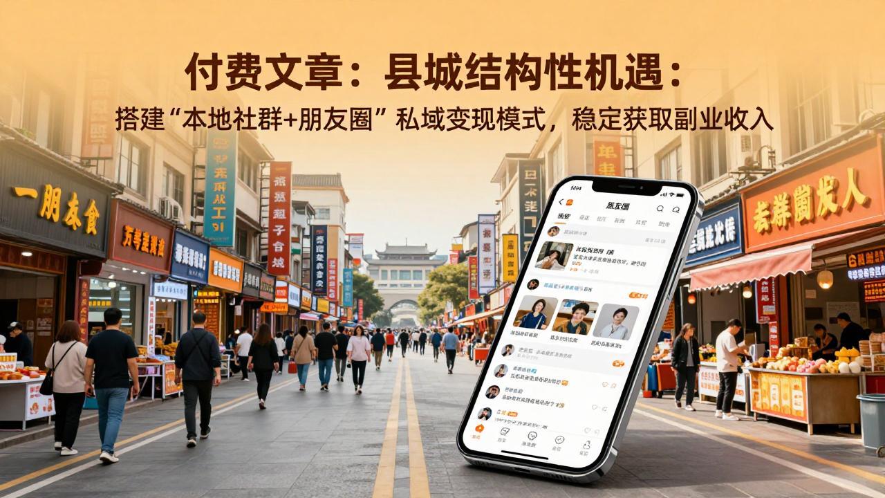 付费文章：县城结构性机遇：搭建“本地社群+朋友圈”私域变现模式，稳定获取副业收入网络赚钱,项目资源网,副业资源网,兼职项目,网赚课程-副业赚钱-互联网创业-独家轻创IP大圣网创