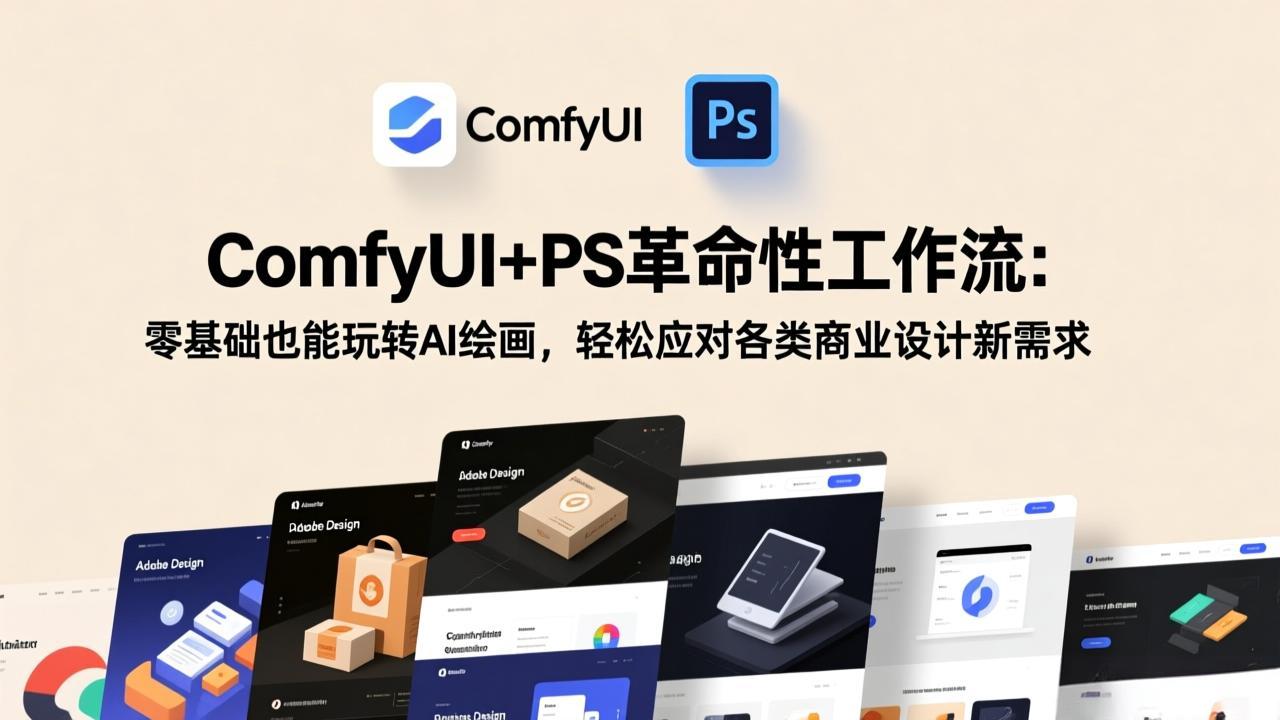 ComfyUI+PS革命性工作流：零基础也能玩转AI绘画，轻松应对各类商业设计新需求网络赚钱,项目资源网,副业资源网,兼职项目,网赚课程-副业赚钱-互联网创业-独家轻创IP大圣网创