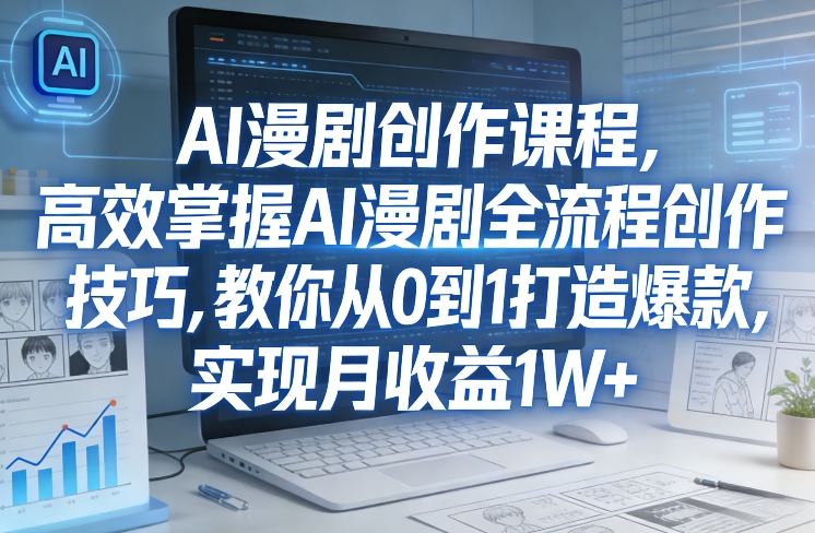 某社群AI漫剧创作课程，高效掌握AI漫剧全流程创作技巧，教你从0到1打造爆款，实现月收益1W+网络赚钱,项目资源网,副业资源网,兼职项目,网赚课程-副业赚钱-互联网创业-独家轻创IP大圣网创