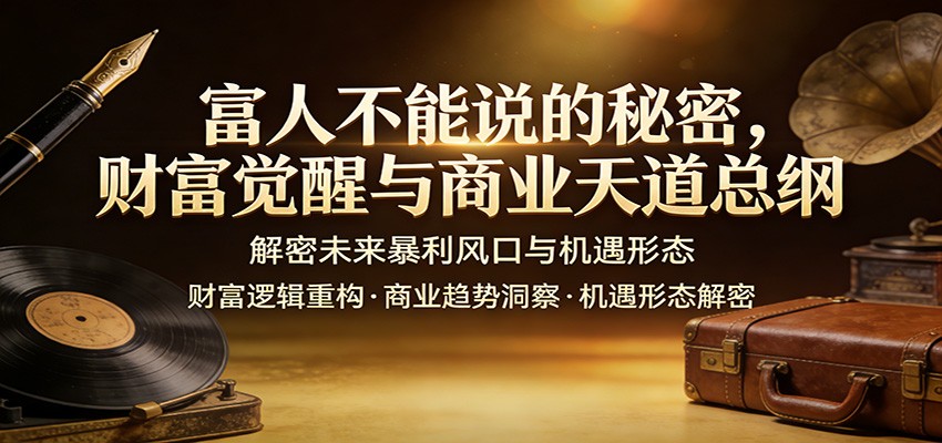 富人不能说的秘密，财富觉醒与商业天道总纲，解密未来暴利风口与机遇形态网络赚钱,项目资源网,副业资源网,兼职项目,网赚课程-副业赚钱-互联网创业-独家轻创IP大圣网创