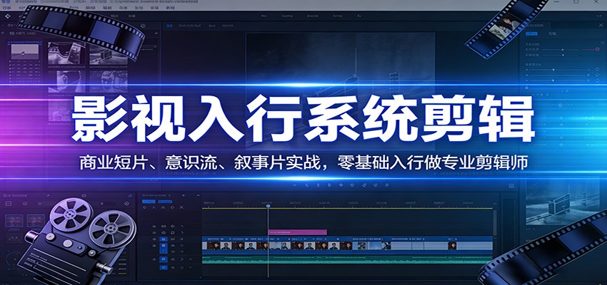 影视系统剪辑，商业短片、意识流、叙事片实战，零基础入行做专业剪辑师网络赚钱,项目资源网,副业资源网,兼职项目,网赚课程-副业赚钱-互联网创业-独家轻创IP大圣网创