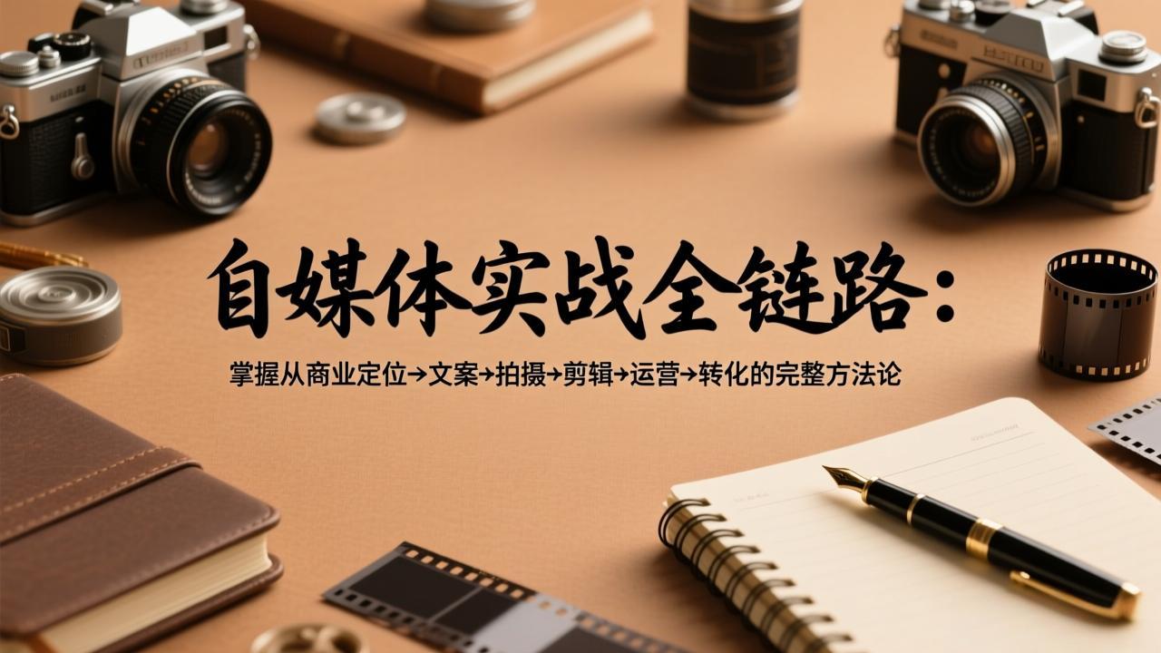 自媒体实战全链路：掌握从商业定位→文案→拍摄→剪辑→运营→转化的完整方法论网络赚钱,项目资源网,副业资源网,兼职项目,网赚课程-副业赚钱-互联网创业-独家轻创IP大圣网创