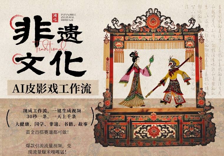 AI一键生成民俗文化非遗皮影戏视频，一刀不剪无需剪辑，30S一条，一天上百条，流量财富嘎嘎猛网络赚钱,项目资源网,副业资源网,兼职项目,网赚课程-副业赚钱-互联网创业-独家轻创IP大圣网创