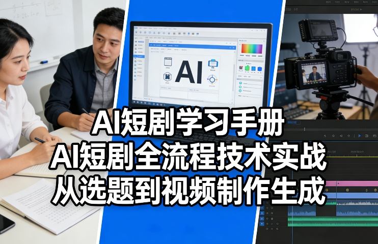 AI短剧学习手册，AI短剧全流程技术实战，从选题到视频制作生成网络赚钱,项目资源网,副业资源网,兼职项目,网赚课程-副业赚钱-互联网创业-独家轻创IP大圣网创