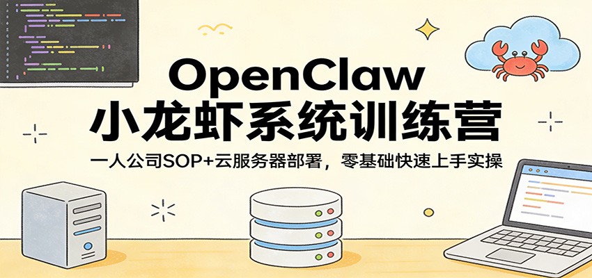 OpenClaw小龙虾系统训练营：一人公司SOP，云服务器部署，零基础快速上手实操网络赚钱,项目资源网,副业资源网,兼职项目,网赚课程-副业赚钱-互联网创业-独家轻创IP大圣网创
