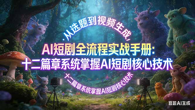 AI 短剧全流程实战手册：从选题到视频生成，十二篇章系统掌握 AI 短剧核心技术网络赚钱,项目资源网,副业资源网,兼职项目,网赚课程-副业赚钱-互联网创业-独家轻创IP大圣网创