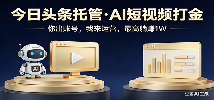 头条号AI托管,我提供作品,你提供账号,每天5分钟发布,小白躺赚3000+网络赚钱,项目资源网,副业资源网,兼职项目,网赚课程-副业赚钱-互联网创业-独家轻创IP大圣网创