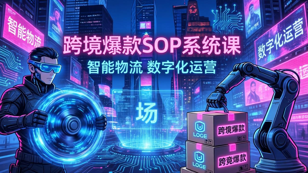 跨境爆款SOP系统课,“内容飞轮+精准投放+AI自动化”为核心,拆解“人×货×场”黄金公式网络赚钱,项目资源网,副业资源网,兼职项目,网赚课程-副业赚钱-互联网创业-独家轻创IP大圣网创