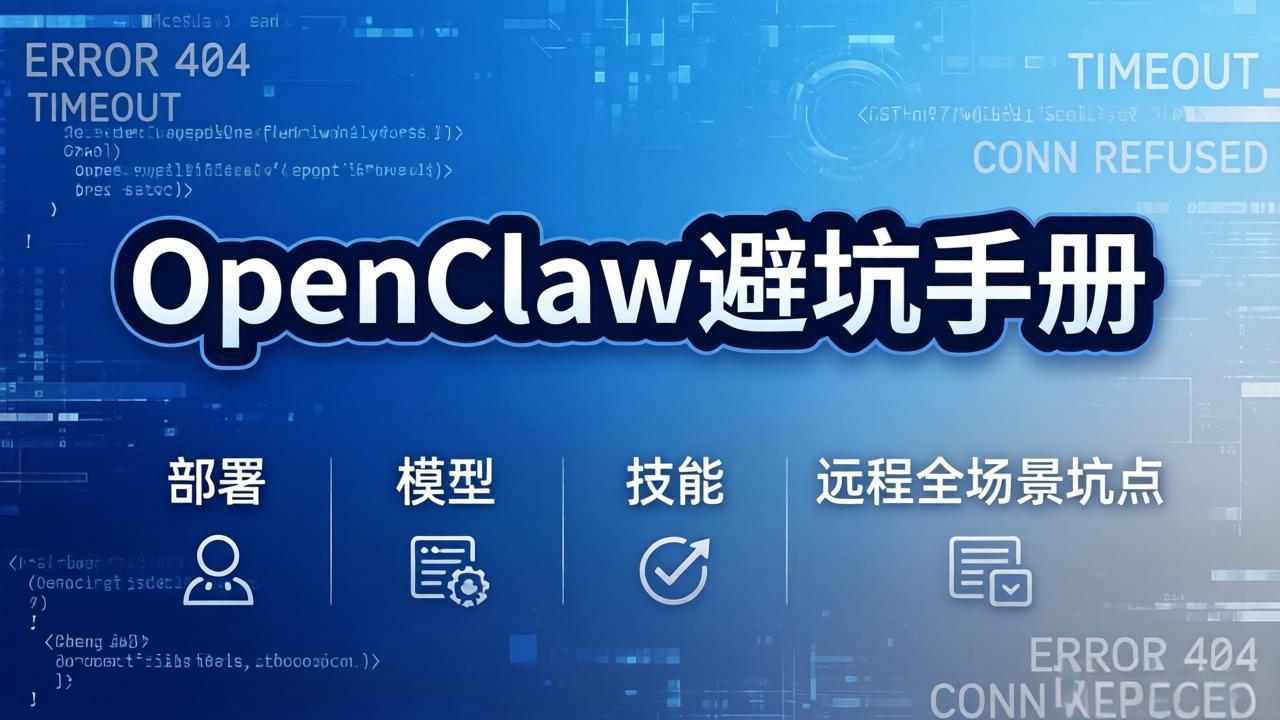 OpenClaw避坑手册：部署+模型+技能+远程全场景坑点，一次性给你说全，少走弯路网络赚钱,项目资源网,副业资源网,兼职项目,网赚课程-副业赚钱-互联网创业-独家轻创IP大圣网创