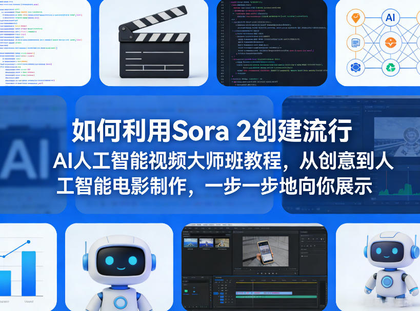如何利用Sora 2创建流行AI人工智能视频大师班教程，从创意到人工智能电影制作，一步一步地向你展示网络赚钱,项目资源网,副业资源网,兼职项目,网赚课程-副业赚钱-互联网创业-独家轻创IP大圣网创