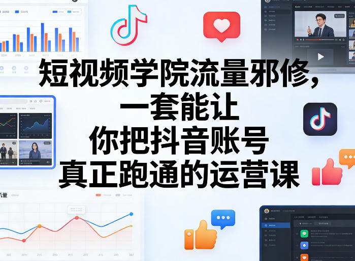 短视频学院流量邪修,一套能让你把抖音账号真正跑通的运营课网络赚钱,项目资源网,副业资源网,兼职项目,网赚课程-副业赚钱-互联网创业-独家轻创IP大圣网创