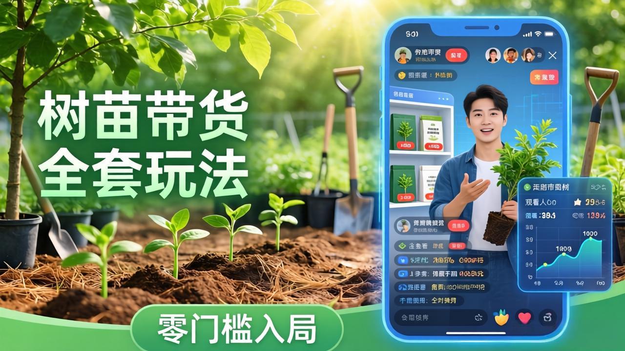 视频号AI树苗带货全套玩法:零门槛入局,掌握豆包、千问等AI工具制作树苗视频的全套流程网络赚钱,项目资源网,副业资源网,兼职项目,网赚课程-副业赚钱-互联网创业-独家轻创IP大圣网创