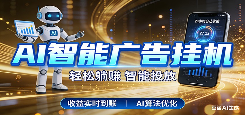 智能广告挂机新时代,利用碎片化时间实现稳定被动收益,AI帮你持续盈利网络赚钱,项目资源网,副业资源网,兼职项目,网赚课程-副业赚钱-互联网创业-独家轻创IP大圣网创