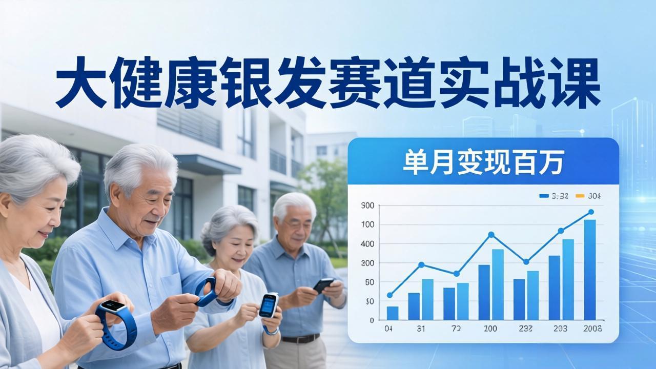 大健康银发赛道实战课:拆解视频号线索型 IP 单月变现百万逻辑,教你精准获客高效变现网络赚钱,项目资源网,副业资源网,兼职项目,网赚课程-副业赚钱-互联网创业-独家轻创IP大圣网创