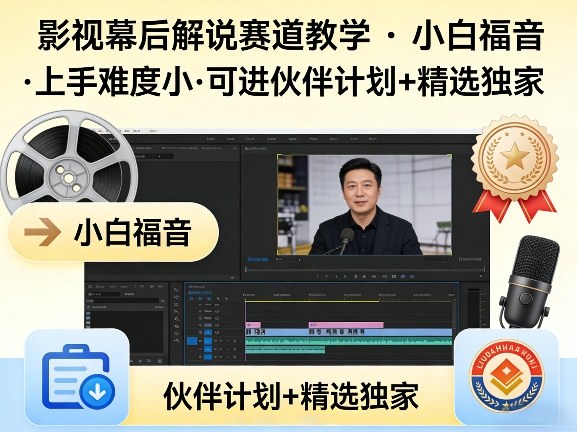 某大佬的影视幕后解说赛道教学,小白福音,上手难度小,可进伙伴计划+精选独家