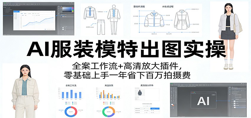 AI服装模特出图实操:全案工作流+ 高清放大插件,零基础上手一年省下百万拍摄费网络赚钱,项目资源网,副业资源网,兼职项目,网赚课程-副业赚钱-互联网创业-独家轻创IP大圣网创