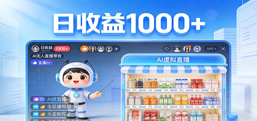 不用露脸不用说话，24小时自动卖货赚钱，全天自动直播，收益看得见网络赚钱,项目资源网,副业资源网,兼职项目,网赚课程-副业赚钱-互联网创业-独家轻创IP大圣网创