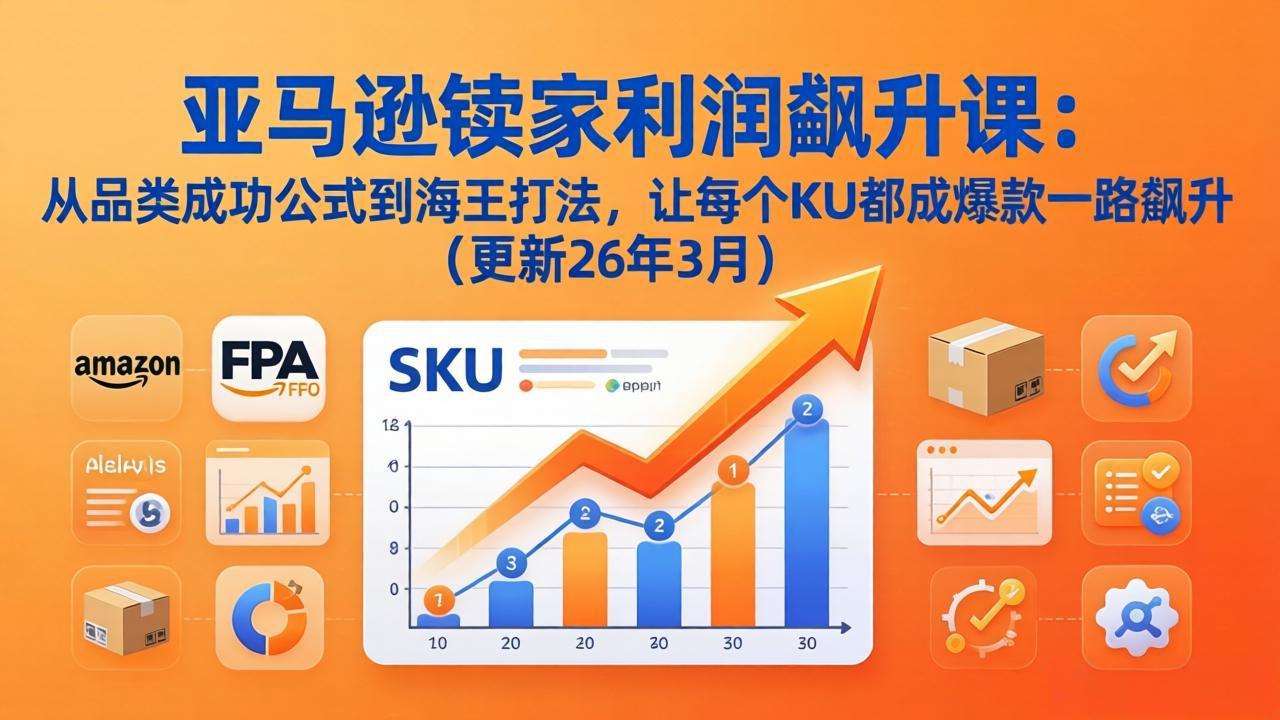 亚马逊卖家利润飙升课:从品类成功公式到海王打法,让每个SKU都成爆款一路飙升(更新26年3月网络赚钱,项目资源网,副业资源网,兼职项目,网赚课程-副业赚钱-互联网创业-独家轻创IP大圣网创