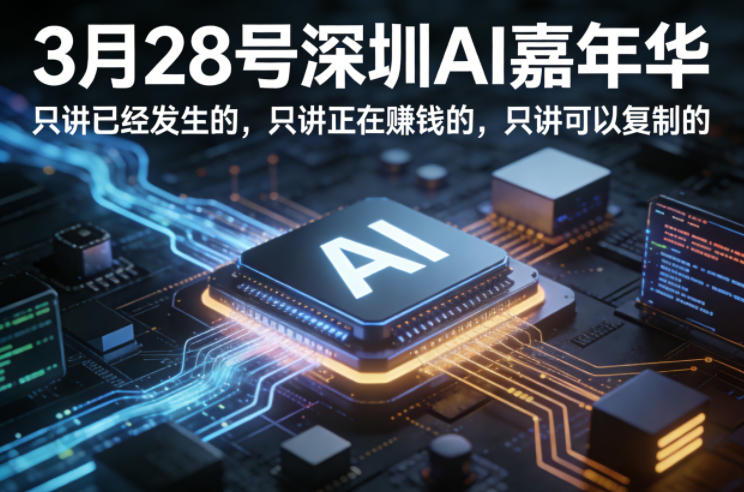 3月28号深圳AI嘉年华，只讲已经发生的，只讲正在賺钱的，只讲可以复制的网络赚钱,项目资源网,副业资源网,兼职项目,网赚课程-副业赚钱-互联网创业-独家轻创IP大圣网创
