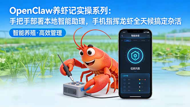 OpenClaw养虾记实操系列-更新：手把手部署本地智能助理，手机指挥龙虾全天候搞定杂活网络赚钱,项目资源网,副业资源网,兼职项目,网赚课程-副业赚钱-互联网创业-独家轻创IP大圣网创